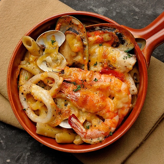 焗烤起司奶油白醬海鮮筆尖麵 焗烤起司奶油白醬海鮮筆尖麵