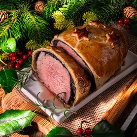 威灵顿牛排(beef wellington)是英式经典料理,主要特色是把大块的长条