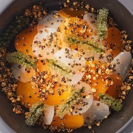 北海蟹、芝麻、甜菜根、酪梨、蕎麥 北海蟹、芝麻、甜菜根、酪梨、蕎麥