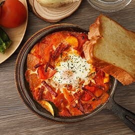 南法燉蔬菜、蛋、西班牙臘腸