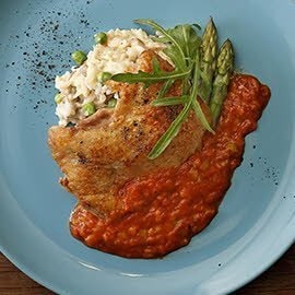 扁豆嫰雞排佐奶油野菇燉飯 扁豆嫰雞排佐奶油野菇燉飯