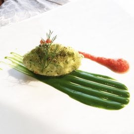 烤香草雷克塔起司佐番茄柏士圖 烤香草雷克塔起司佐番茄柏士圖