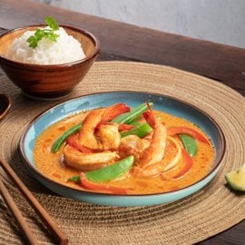 紅咖哩鮮蝦佐椰汁飯 紅咖哩鮮蝦佐椰汁飯