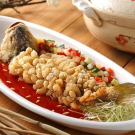 茄汁五柳燒黃魚 茄汁五柳燒黃魚