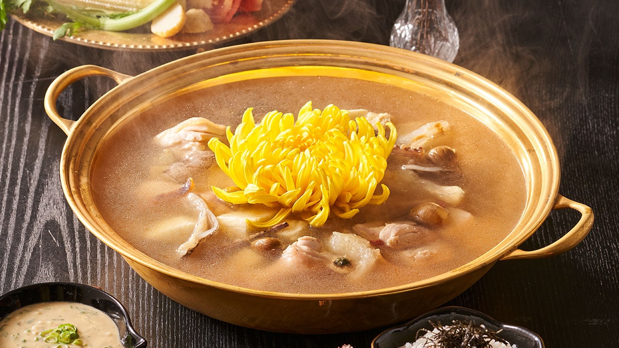 菊花栗子雞湯鍋