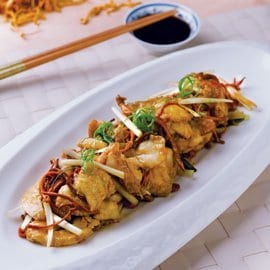 蟲草花炒龍躉球