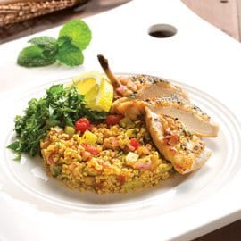 香草蕃茄布格小麥沙拉配燒雞